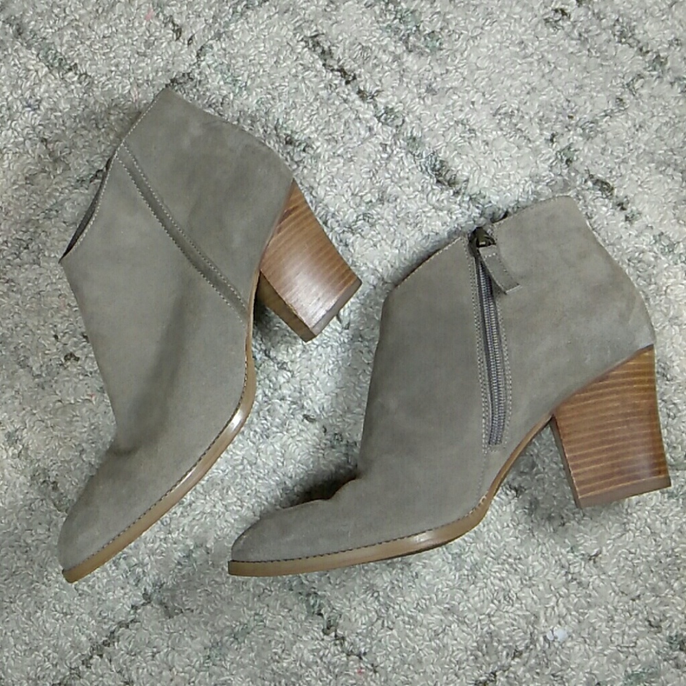 Susina Taupe Suade Ankle Boots Side Zipper